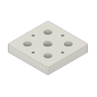 MODULAR SOLUTIONS FOOT &amp; CASTER CONNECTING PLATE 90MM X 90MM, M16 HOLE